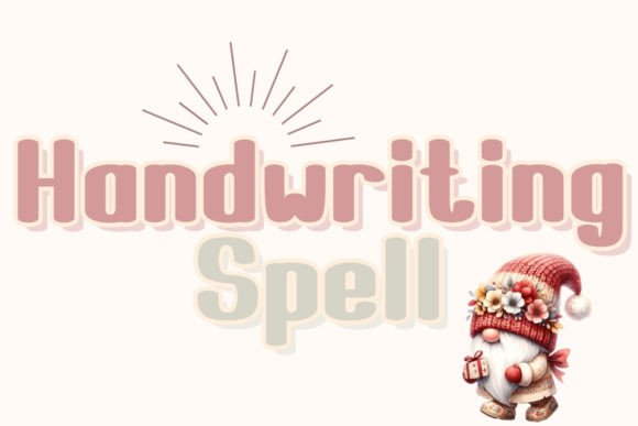 Halloween Witchy Fonts: 19 Best Picks for Spellbooks 13 Handwriting Spell font with a gnome character and decorative elements.