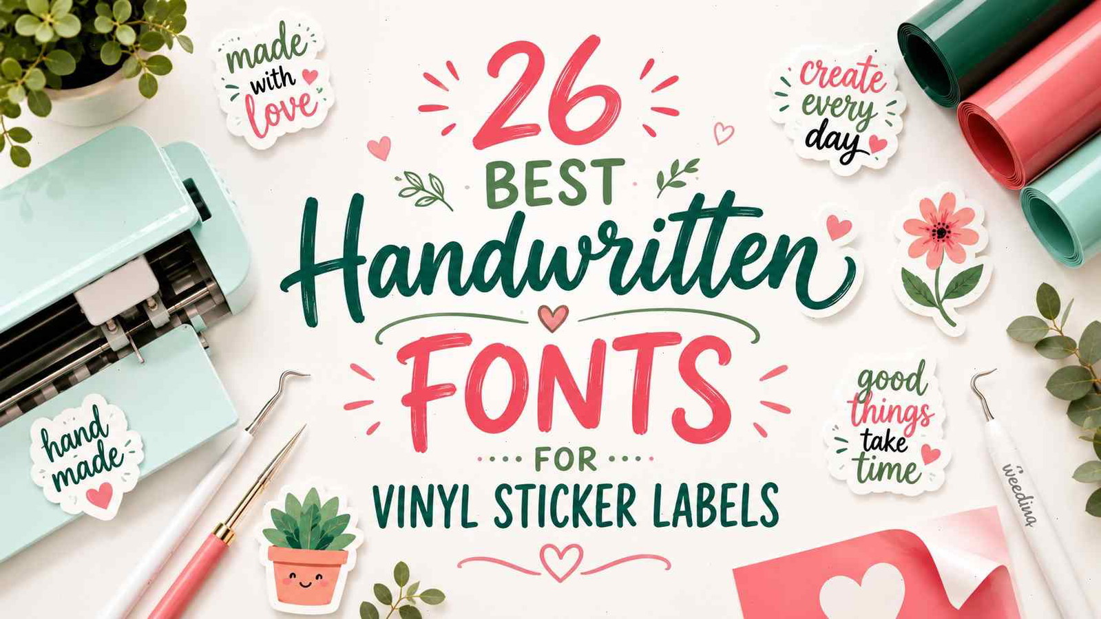 Handwritten Fonts for Vinyl Sticker Labels 26 Best Cricut Picks