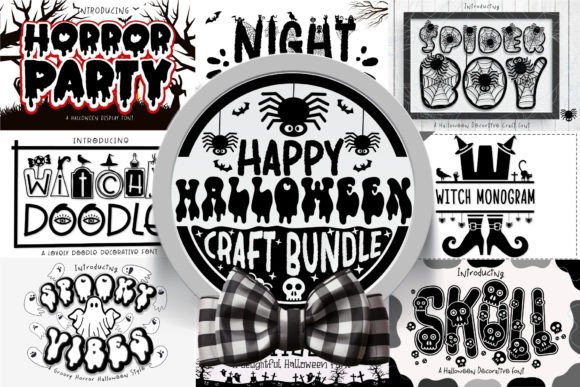 34 Best Halloween Fonts for Cricut Projects to Sell 63 Various Halloween-themed fonts including spooky designs and playful styles.