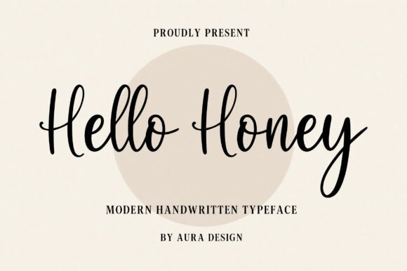 16 Soft Aesthetic Fonts: Beautiful Picks for Feminine Designs 6 Hello Honey handwritten font displayed on a soft background