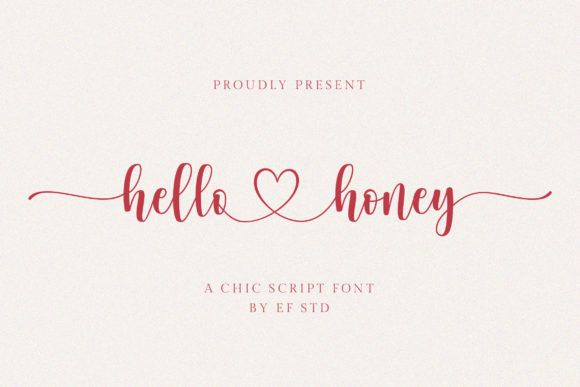 16 Handwritten Fonts for Commercial Use That Look Professional 35 Stylish handwritten font design saying 'hello honey' with decorative elements.
