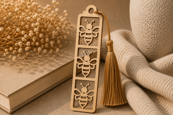 Laser Cut Wood Bookmarks Ideas: 24 Stunning Designs 6 Honey Bee Bookmark SVG Laser Cut Files Laser Cutting 151316194 1 1 580x386 1
