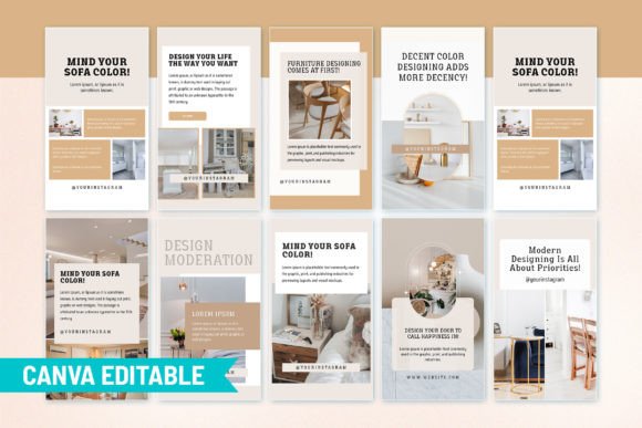 25 Instagram Story Templates: Gorgeous Designs You’ll Love 54 Interior Design Instagram Story Template Graphics 68138287 9 580x387 1