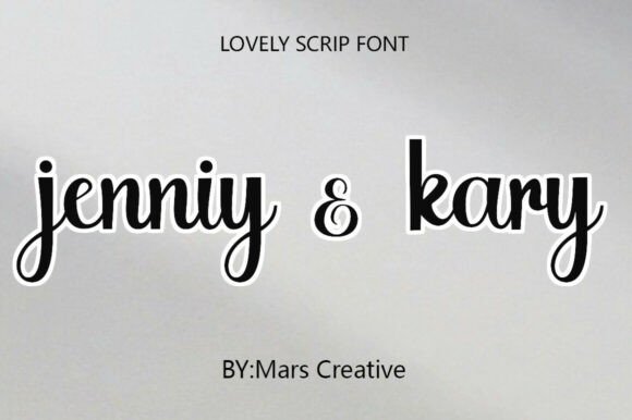 Handwritten Fonts for Vinyl Sticker Labels: 26 Best Cricut Picks 34 Jenniy Kary Fonts 140227823 1 1 580x386 1