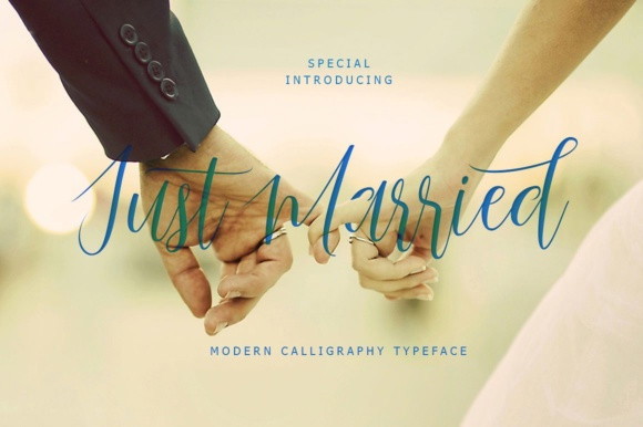 33 Best Feminine Script Fonts for Elegant Branding & Wedding Design 34 Just Married Script by gatype 580x386 1