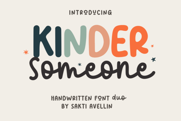 Lettering Fonts for Logo Design: 17 Stunning Picks You’ll Love 2 Kinder Someone Duo Fonts 93851799 1 1 580x387 1