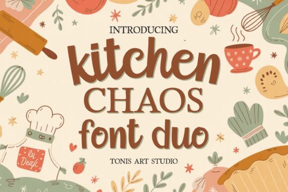 Handwritten Fonts for Vinyl Sticker Labels: 26 Best Cricut Picks 4 Kitchen Chaos Fonts 130328864 580x387 1