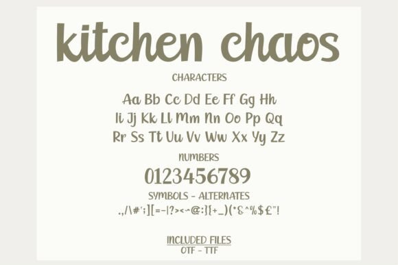 Handwritten Fonts for Vinyl Sticker Labels: 26 Best Cricut Picks 5 Kitchen Chaos Fonts 130328864 7 580x387 1