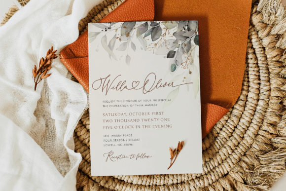 16 Soft Aesthetic Fonts: Beautiful Picks for Feminine Designs 13 Elegant wedding invitation featuring soft floral elements and handwritten typography.