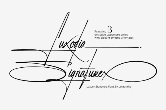 16 Handwritten Fonts for Commercial Use That Look Professional 6 Luxodia Signature handwritten font showcasing elegant stylistic alternates.