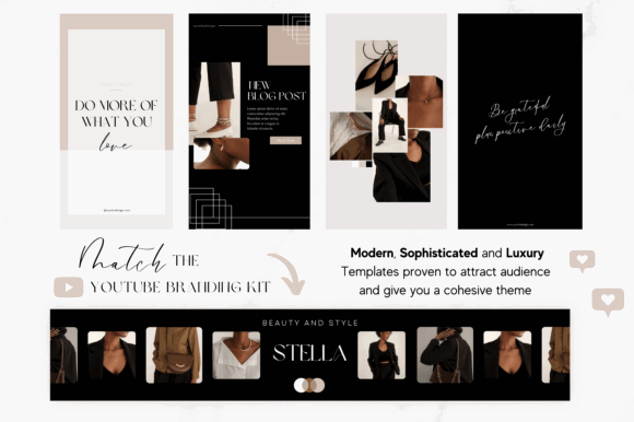 25 Instagram Story Templates: Gorgeous Designs You’ll Love 7 Luxury Black Instagram Story Templates Graphics 66007760 3 580x386 1