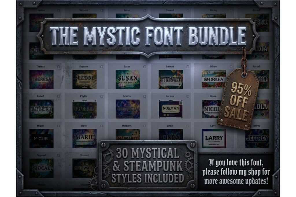 16 Best Aesthetic Fonts for Canva Designs 44 Mega Font Bundle Bundles 150143057 1