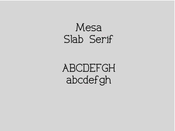Fonts Similar to Clarendon: 15 Powerful Alternatives 11 Mesa Slab Serif font sample showing uppercase and lowercase letters.