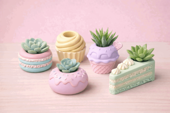 11 Most Profitable 3D Printing Models That Actually Sell 37 Mini Dessert Planter Set STL Bundle 3D Printing 146204834 1 1 580x387 1