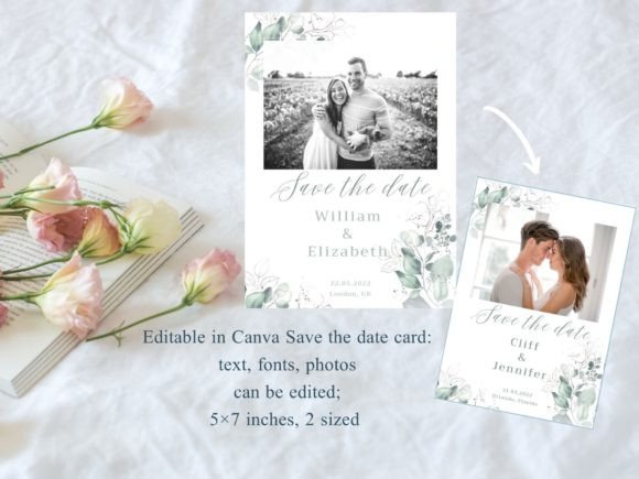 14 Editable Wedding Invitation Templates for Modern Couples 15 Editable wedding invitation card with floral design and photo placeholders.