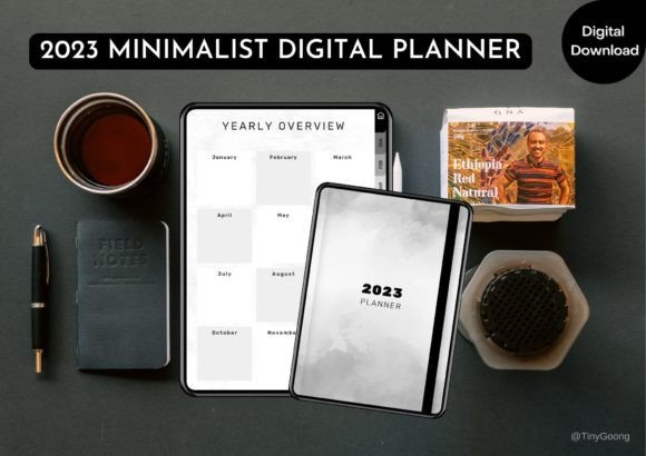 Top 11 Aesthetic Digital Planner Templates: Beautiful Picks 4 Minimalist Digital Planner Graphics 46113971 1 580x410 1 1
