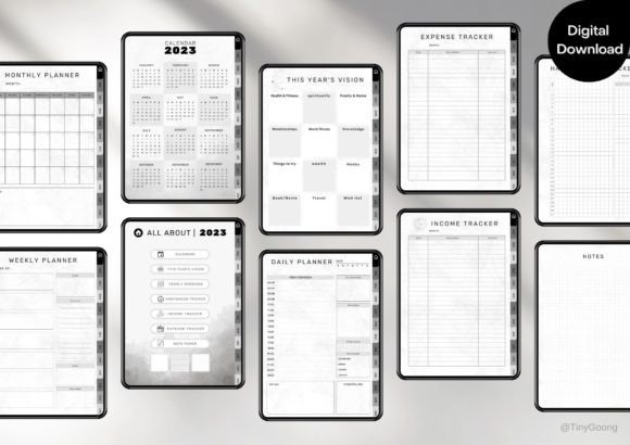Top 11 Aesthetic Digital Planner Templates: Beautiful Picks 5 Minimalist Digital Planner Graphics 46113971 2 580x410 1