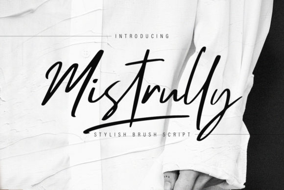 40 Best Brush Script Fonts for Elegant Wedding Invitations 81 Mistrully Script by CreatypeStudio 580x387 1