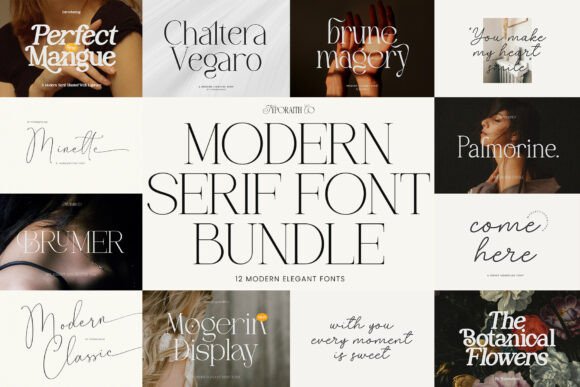 12 Best Serif Font Bundles for Restaurant Menus 13 Modern Bundle Fonts 146781987 1 1 580x387 1