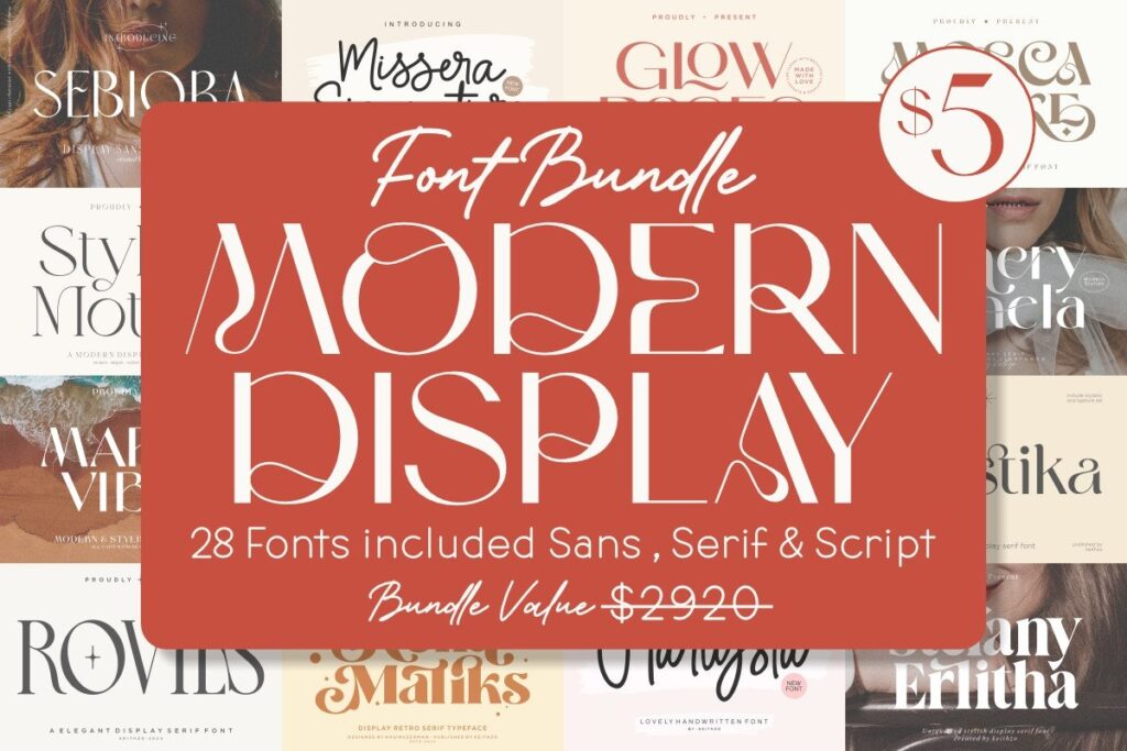 13 Best Font Bundles for Logos and Branding 3 Modern Display Font Bundle 01