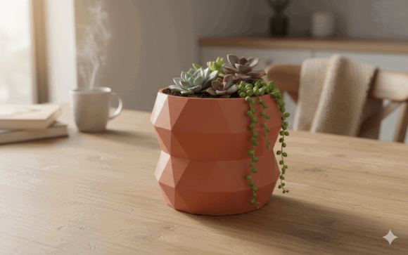 11 Most Profitable 3D Printing Models That Actually Sell 27 Modern Geometric Planter 3D Printing 142646586 1 1 580x363 1