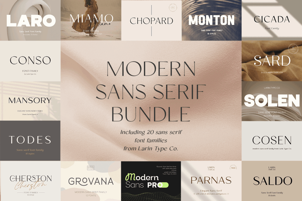 Best 10 Sans Serif Fonts Bundle for Signs: Readable Options 7 Modern Sans Serif Font Bundle Bundles 78253904 1