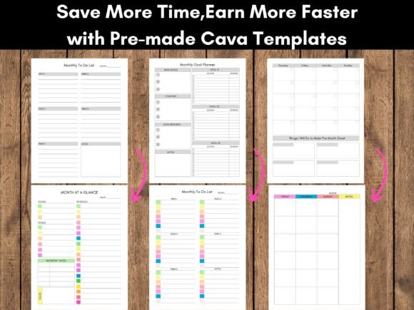 13 Monthly Planner Templates for Goals, Tasks and Events 10 Monthly planner templates showcasing various layouts for organization and planning.