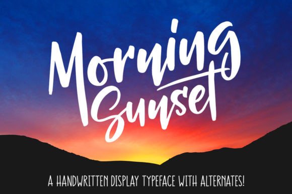 Handwritten Fonts for Vinyl Sticker Labels: 26 Best Cricut Picks 38 Morning Sunset Fonts 35218648 1 1 580x386 1