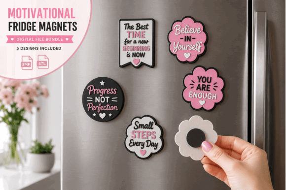 15 Best 3D Printing Models To Sell On Etsy 14 Motivational fridge magnet 3D Print set 3D Printing 151328122 2 580x386 1