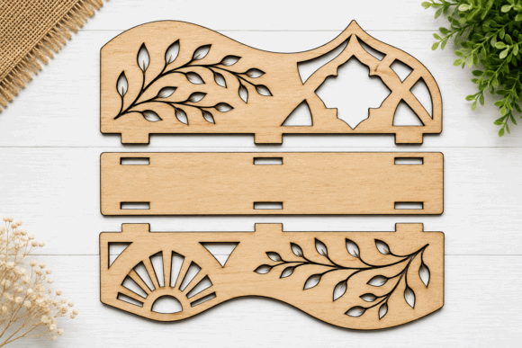Wood Laser Cut Ideas: 45 Creative Projects Worth Making 8 Laser cut wooden napkin holder with floral designs and tab-and-slot construction.