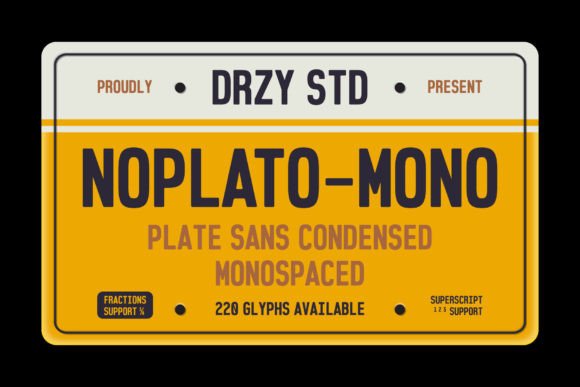 15 Best Monospace Fonts for Coding, Branding and Web Design 21 Noplato Mono font displayed on a yellow and black sign.