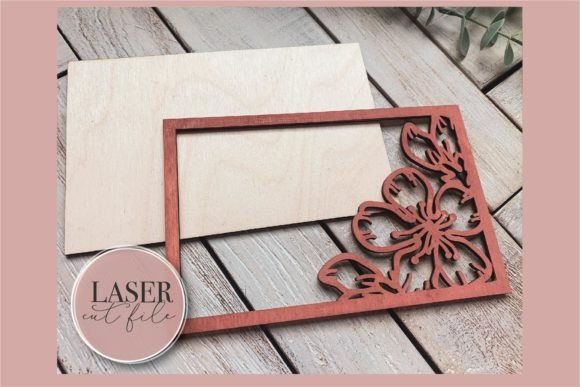 34 Acrylic Laser Cut Designs That Look Professional 6 Acrylic laser cut design featuring a floral pattern on a wooden background.