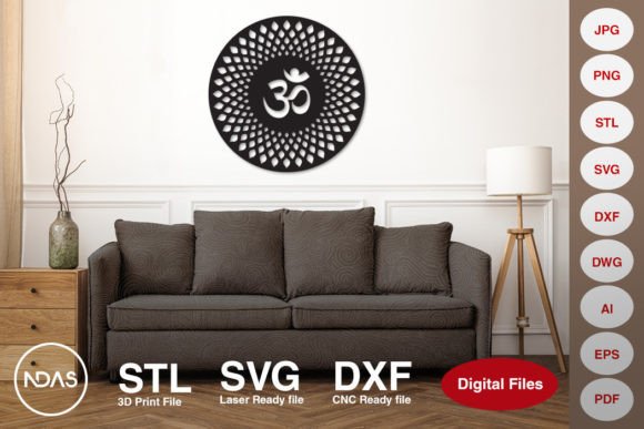 11 Most Profitable 3D Printing Models That Actually Sell 56 Om with Circular Mandala Wall Decor Graphics 54874523 1 1 580x387 1