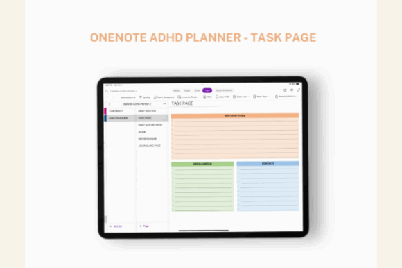 12 Best ADHD Digital Planner Templates for Better Focus 19 Onenote Adhd Planner Digital Graphics 90229374 2 580x386 2