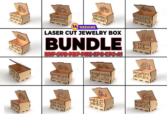 Wood Laser Cut Ideas: 45 Creative Projects Worth Making 14 Collection of laser cut jewelry box designs showcasing intricate patterns and various styles.
