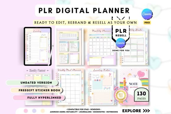 15 Undated Digital Planner: Brilliant Templates You’ll Love 19 PLR Resell Canva Undated Digital Planner Graphics 106577531 2 580x386 1