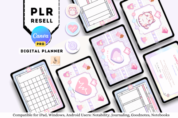 Top 11 Aesthetic Digital Planner Templates: Beautiful Picks 18 PLR Resell Editable Cute Digital Planner Graphics 115225288 7 580x386 1