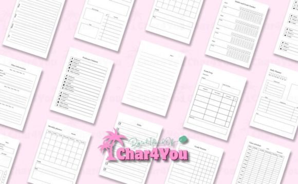 12 Best Digital Academic Planner Templates for Students 18 Various planner template pages on a pink background.