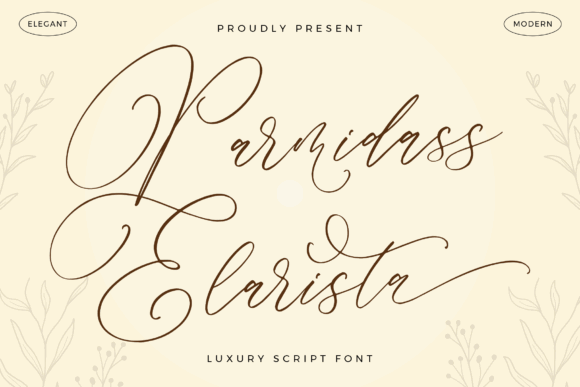 Modern Script Fonts: 18 Gorgeous Picks for Branding 39 Parmidass Elarista Fonts 80831615 1 1 580x387 1