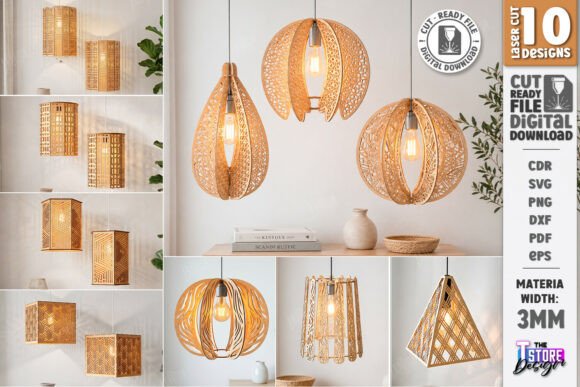 Wood Laser Cut Ideas: 45 Creative Projects Worth Making 42 Three intricately designed laser cut wooden lamps with light bulbs.