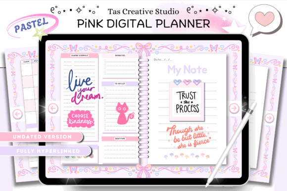 12 Best ADHD Digital Planner Templates for Better Focus 9 Pink ADHD Digital Planner 60 Pages Graphics 142440978 2 580x386 1