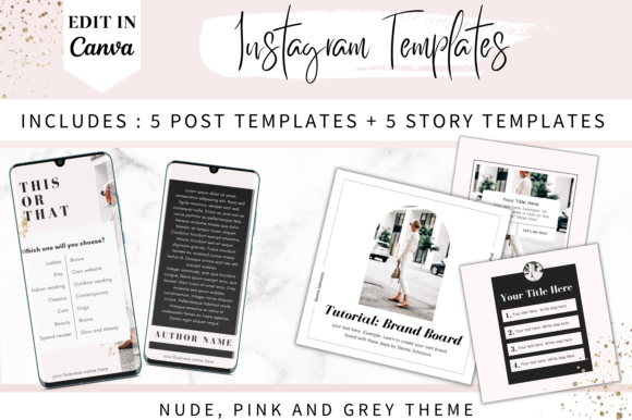 25 Instagram Story Templates: Gorgeous Designs You’ll Love 41 Pink Instagram Post and Story Templates Graphics 24054525 1 1 580x386 1