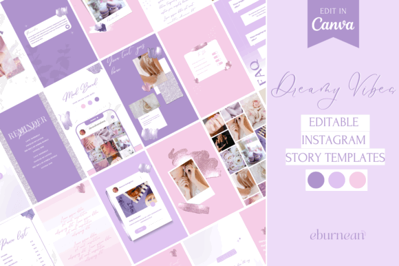 25 Instagram Story Templates: Gorgeous Designs You’ll Love 43 Pink Purple Instagram Story Templates Graphics 66006970 1 1 580x386 1