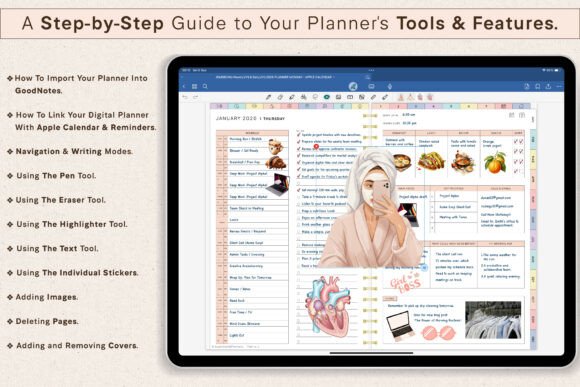 Digital Planner Templates: 15 Best Designs for an Organized Life 3 Premium 2026 Digital Planner Goodnotes Graphics 130330504 2 580x387 1