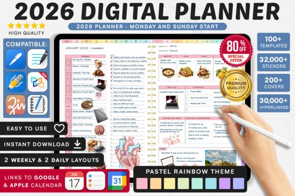 13 Best Digital Planner Bundles for Effortless Daily Planning 18 Premium 2026 Digital Planner Goodnotes Graphics 130335387 1 1 580x387 1