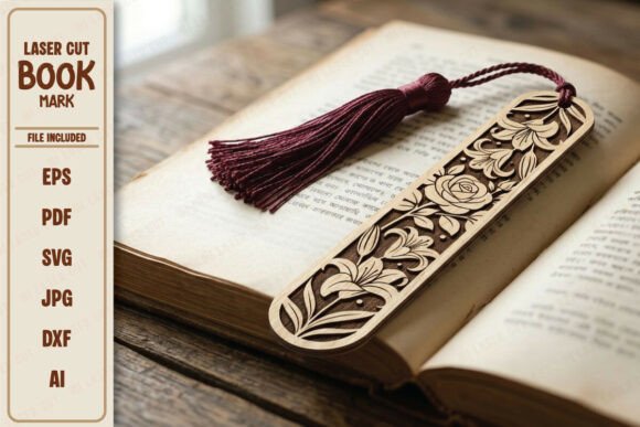 Laser Cut Wood Bookmarks Ideas: 24 Stunning Designs 13 Premium Wooden Laser Cut Bookmark Bundle Laser Cutting 144351461 2 580x387 1