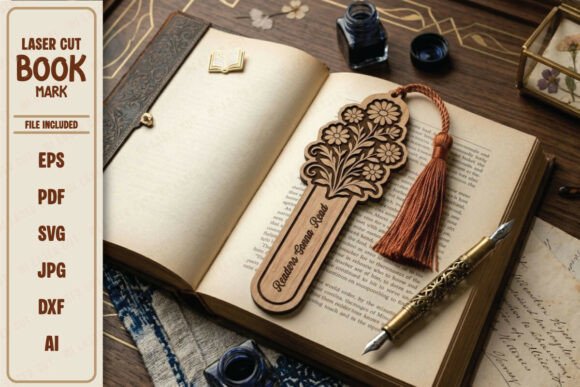 Laser Cut Wood Bookmarks Ideas: 24 Stunning Designs 14 Premium Wooden Laser Cut Bookmark Bundle Laser Cutting 144351461 6 580x387 1