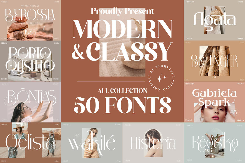 12 Best Serif Font Bundles for Restaurant Menus 3 Professional Modern Serif Font Bundle Bundles 17579943 1