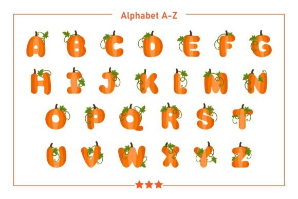 Halloween Color Fonts: 10 Best Picks for Spooky Designs 7 Colorful pumpkin-themed alphabet letters A to Z.