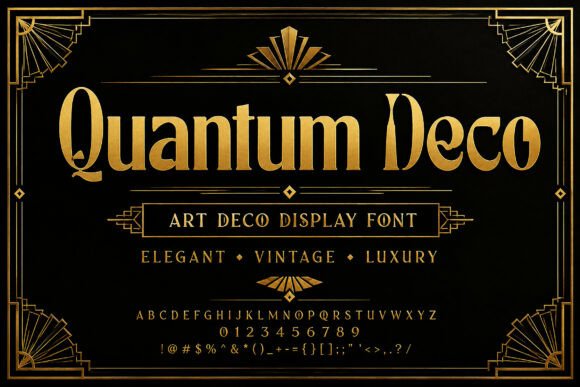 Vintage Display Fonts for Branding: 13 Stunning Retro Picks 2 Quantum Deco Fonts 151359130 1 1 580x387 1